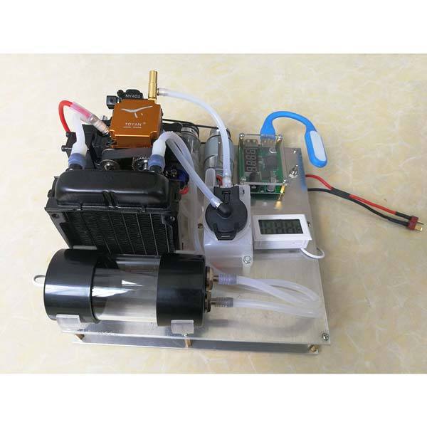 Toyan FS-S100 Nitro-Methanol Water-Cooled Generator Set with Radiator and Thermometer for DIY Projects Toyan Engine Diyengmod