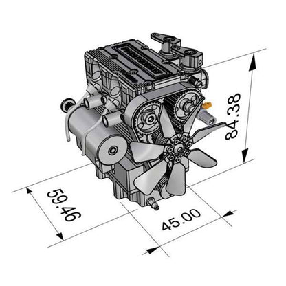 TOYAN FS-L200 2 Cylinder 4-Stroke Nitro Engine Model Kit - Assemble Your Own Functional Engine Toyan Engine Diyengmod