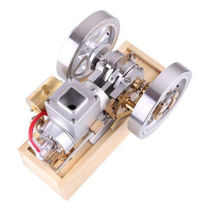 Full Metal Upgrade Hit & Miss Gas Engine with Wooden Base - DIY Model Kit Gift Engine Models Diyengmod