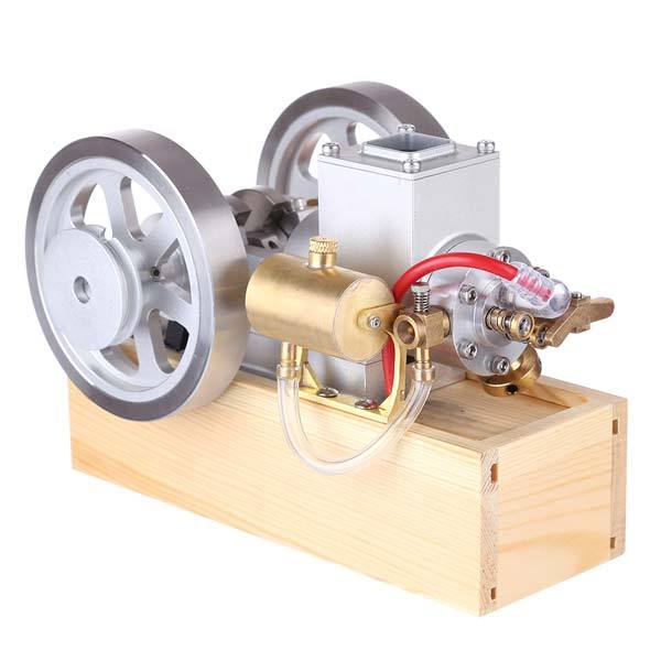 Full Metal Upgrade Hit & Miss Gas Engine with Wooden Base - DIY Model Kit Gift Engine Models Diyengmod