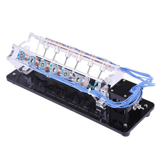 V12 High-Speed Electromagnetic Engine Model with 12 Coils for Collectors and Educators Engine Models Diyengmod