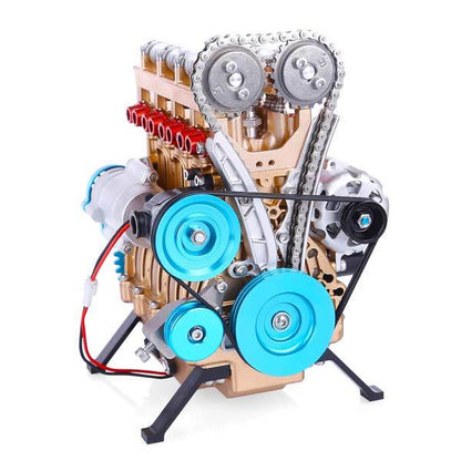 Metal 4-Cylinder V4 Car Engine Assembly Kit - DIY Model Building Experience DIY Engine Diyengmod
