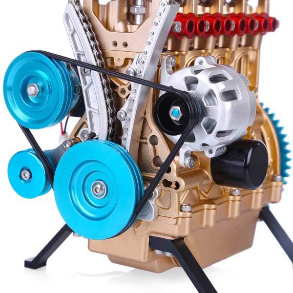 Metal 4-Cylinder V4 Car Engine Assembly Kit - DIY Model Building Experience DIY Engine Diyengmod