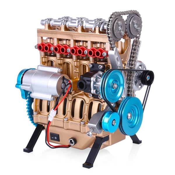 Metal 4-Cylinder V4 Car Engine Assembly Kit - DIY Model Building Experience DIY Engine Diyengmod