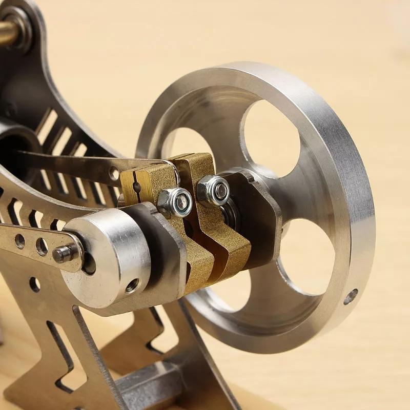 Flame-Powered Vacuum Engine Model with Wooden Base for Educational Fun Vacuum Engine Diyengmod
