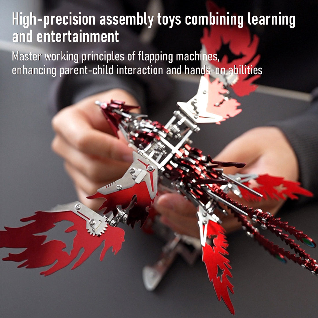 DIY Mechanical Phoenix Flapping Wings 3D Metal Puzzle Kit - 358 Pieces 3D Puzzle Model Kit Diyengmod