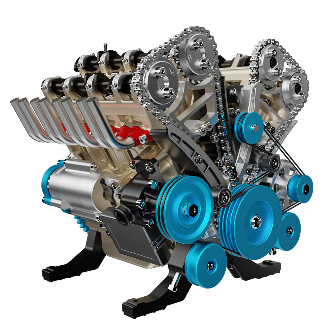 Build Your Own Working V8 Engine Model Kit - TECHING 1:3 Scale Metal V8 Engine Assembly with 500+ Parts DIY Engine Diyengmod