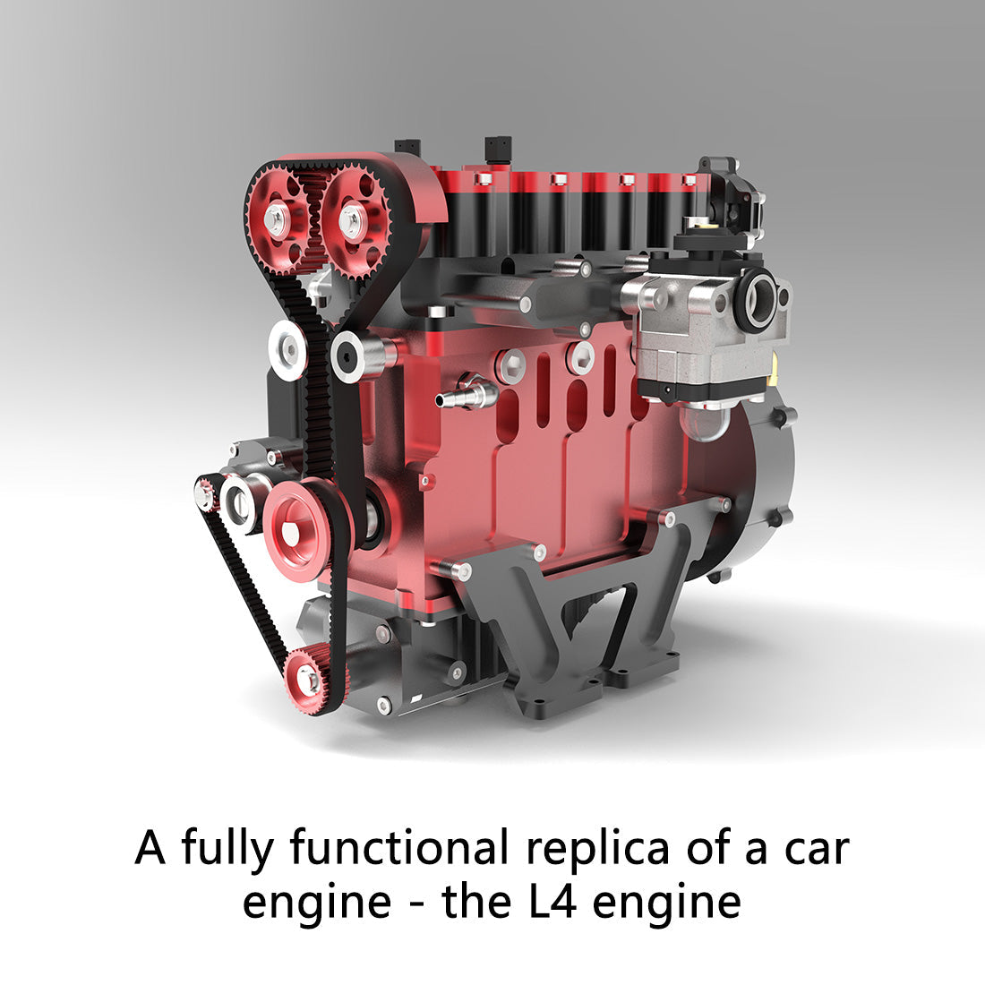 ENJOMOR GS-L4 36cc DOHC Inline 4 Cylinder Gasoline Engine Model - High-Speed Water-Cooled RC Engine Up to 12,000 RPM Engine Models Diyengmod