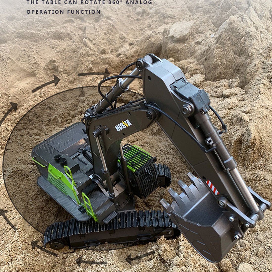 HUI NA 4-in-1 1:14 Scale Remote Control Excavator with 22 Channels – Perfect Engineering Vehicle Gift for Kids, Teens, and Adults RC Truck Diyengmod