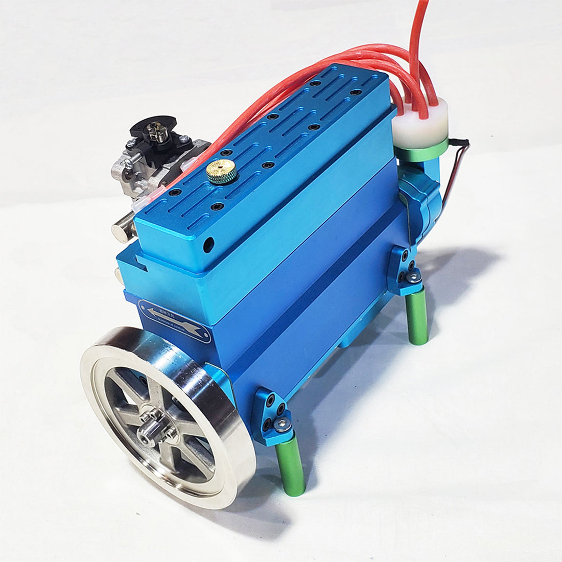 32cc Four-Cylinder Water Cooled Gasoline Engine for 1:5 RC Vehicles - DIY Engineering Model - Blue Engine Models Diyengmod