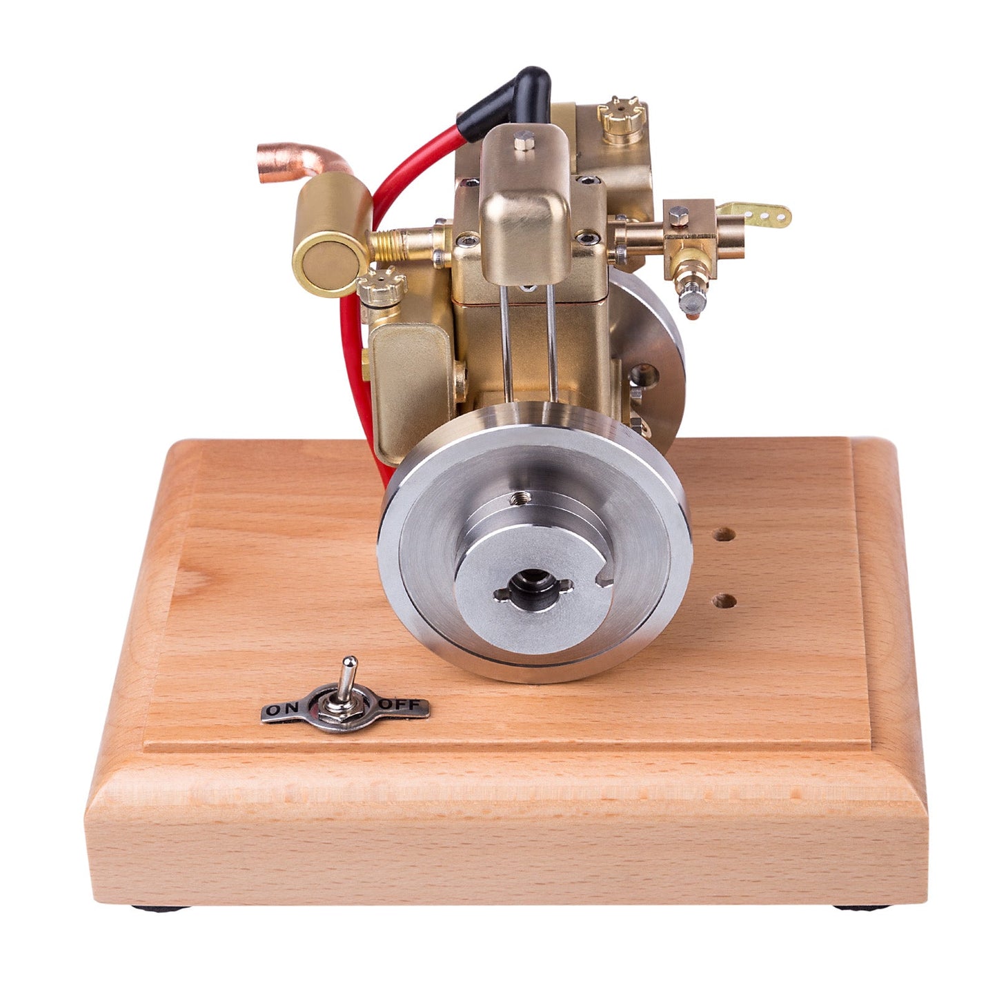 M12B 1.6cc Mini Water-Cooled Single-Cylinder 4-Stroke Gas Engine Model with Wooden Base Engine Models Diyengmod