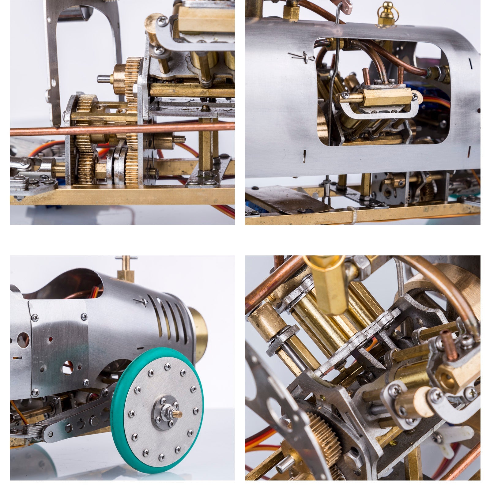 Retro RC Steam-Powered Vehicle Model with V4 Engine, Gearbox & Boiler - 1/10 Scale Assembly Kit Steam Engine Diyengmod