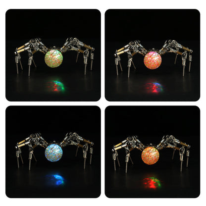 Glowing 3D Metal Spider DIY Kit with Crystal Orb - 270+ Piece Set 3D Puzzle Model Kit Diyengmod