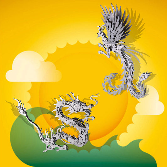 Metallic Silver Phoenix 3D Puzzle Assembly Kit - DIY Mechanical Jigsaw Craft for Creative Gifts 3D Puzzle Model Kit Diyengmod