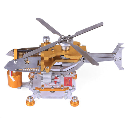 Helicopter-Themed Armored Stirling Engine Model Kit with Vacuum Mechanism Vacuum Engine Diyengmod