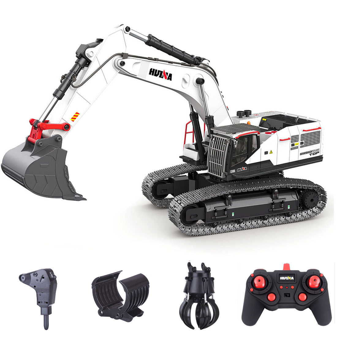 HUINA 1:14 22CH 2.4G Remote Control Alloy Excavator with 4-in-1 Accessories - Construction Vehicle Toy for Kids RC Truck Diyengmod