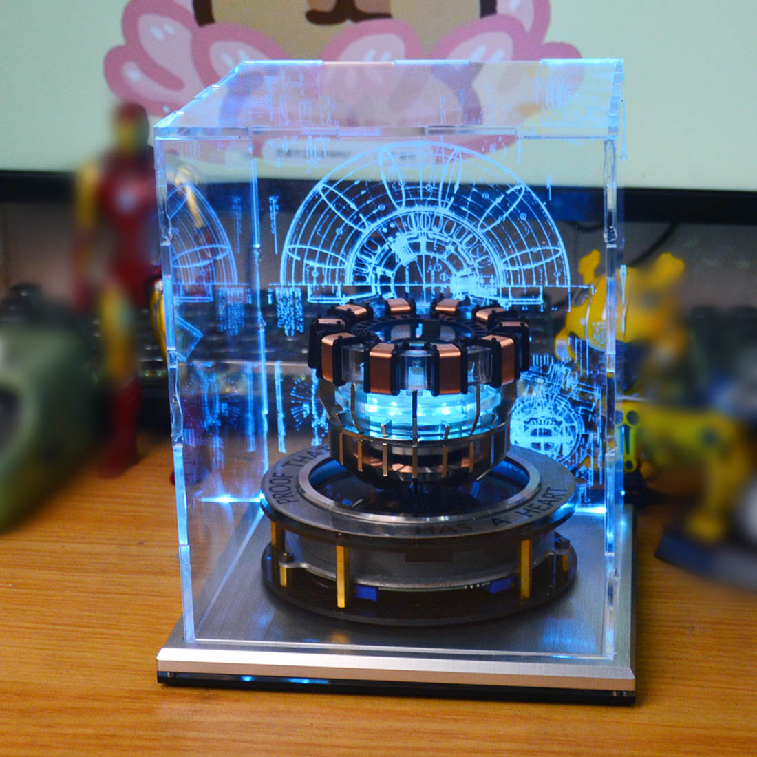 Magnetic Levitation MK1 Arc Reactor LED Desk Ornament - Floating & Rotating Tech Display Experiment Model Diyengmod