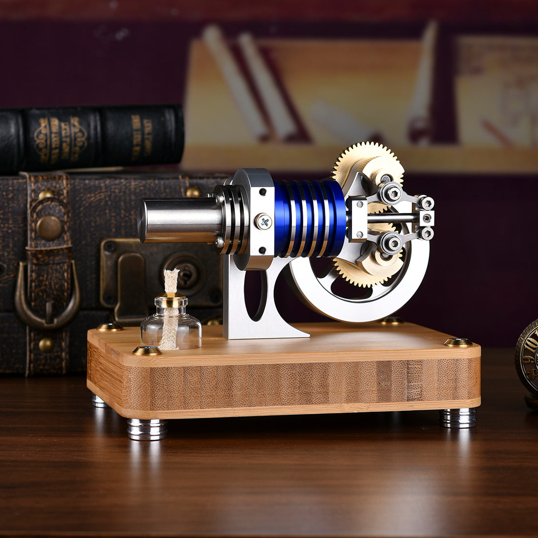 ENJOMOR Unique Rhombic Hot Air Stirling Engine Model - Educational Toy for Science and Engineering Enthusiasts Engine Models Diyengmod