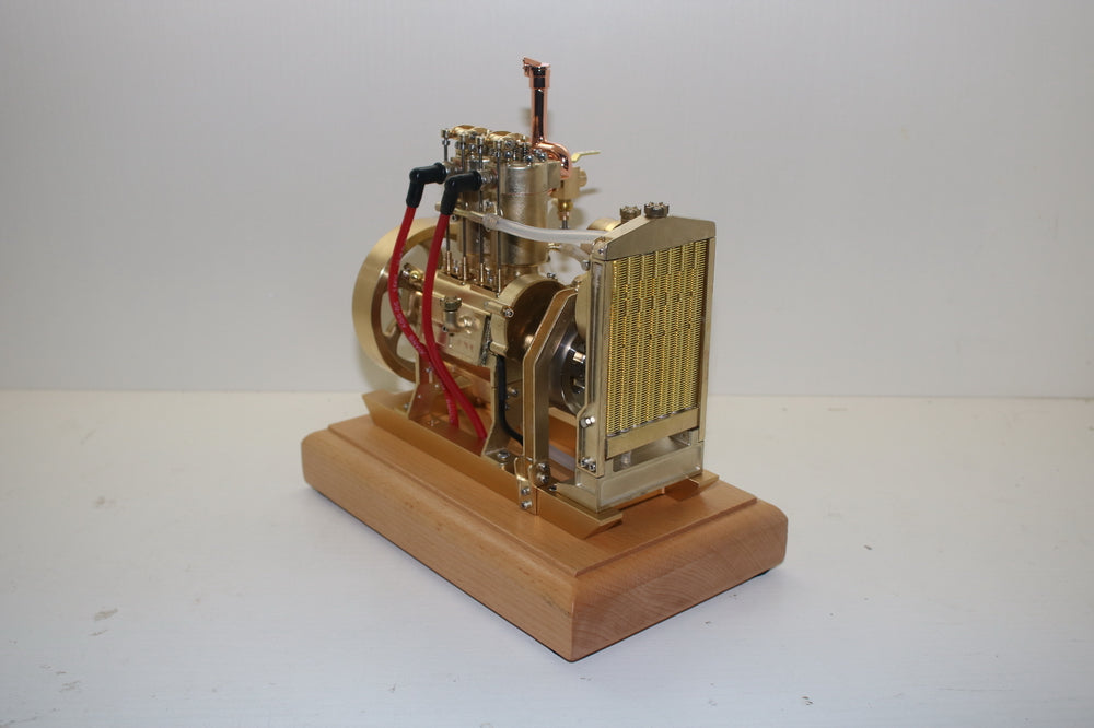 H74 Vintage 5CC Dual-Cylinder 4-Stroke Water-Cooled Gasoline Engine Model - DIY Mechanical Craft Engine Model Diyengmod