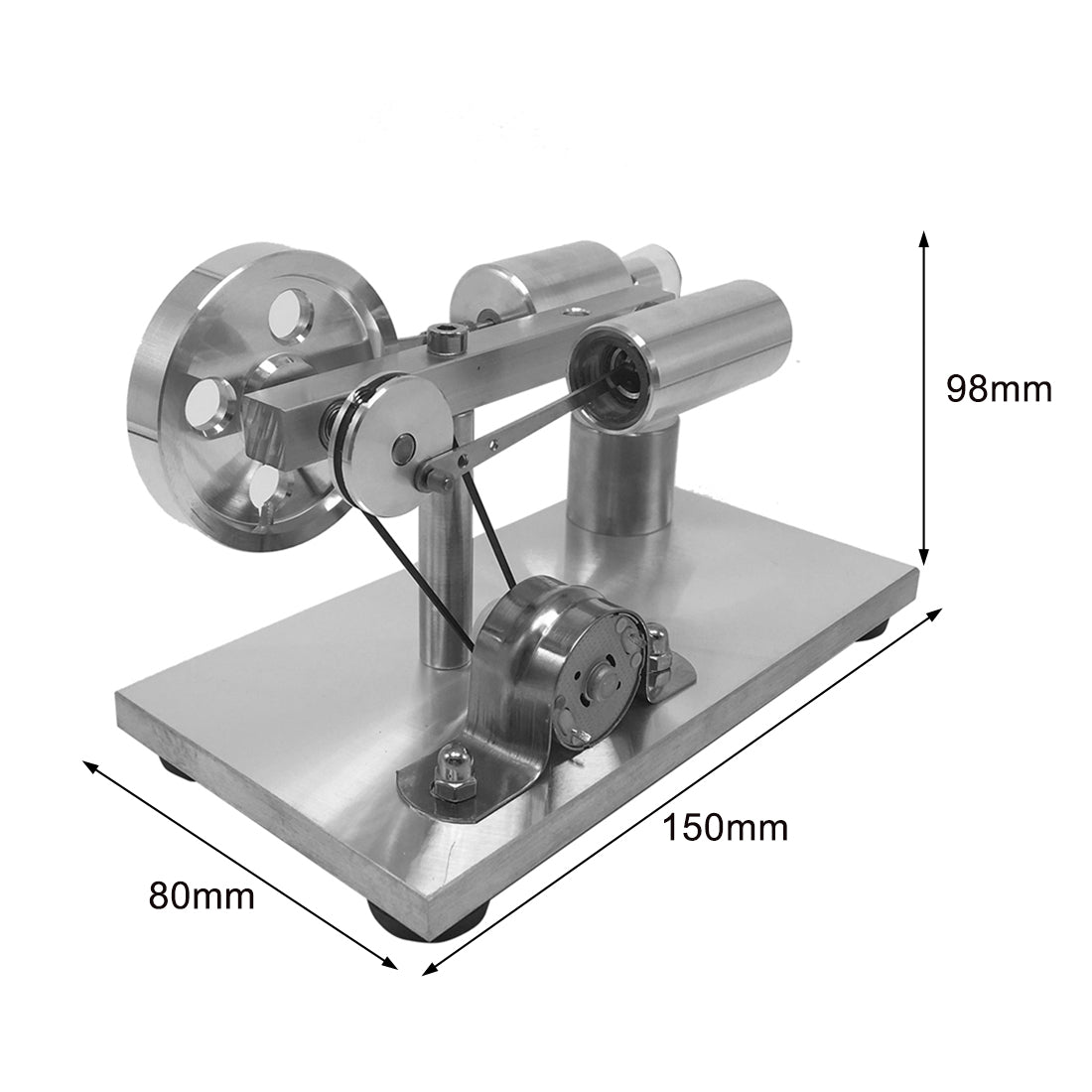 Metal Mini Stirling Engine Generator Model with Base - Educational Science Toy and Creative Gift Single Cylinder Stirling Engine Diyengmod