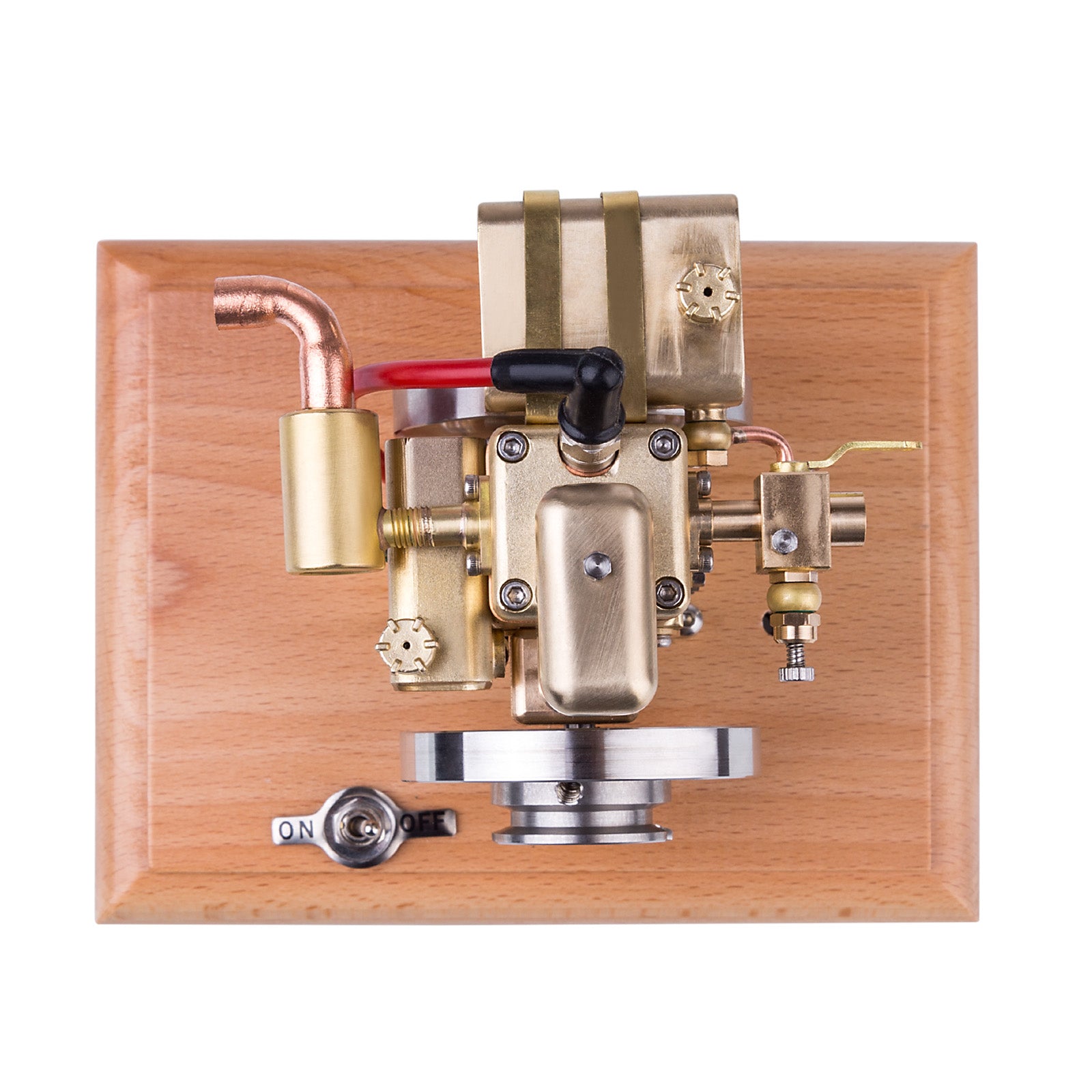 M12B 1.6cc Mini Water-Cooled Single-Cylinder 4-Stroke Gas Engine Model with Wooden Base Engine Models Diyengmod