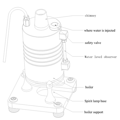 210ml Vertical Steam Boiler for DIY Steam Engine Models, RC Vehicles & Maritime Projects Steam Engine Diyengmod