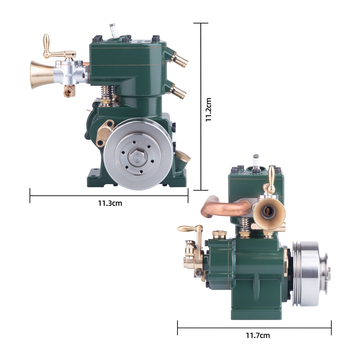 MUSA FV1A 7cc Vertical Single Cylinder Four-Stroke Gasoline Engine - Retro Flathead Design for Model Boats Engine Models Diyengmod