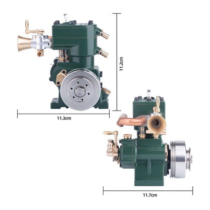 MUSA FV1A 7cc Vertical Single Cylinder Four-Stroke Gasoline Engine - Retro Flathead Design for Model Boats Engine Models Diyengmod