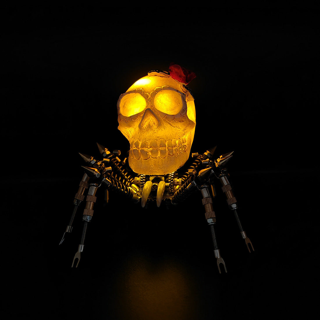 Halloween 3D Metal Skull Spider Night Light Model Kit - DIY Assembly Fun 3D Puzzle Model Kit Diyengmod