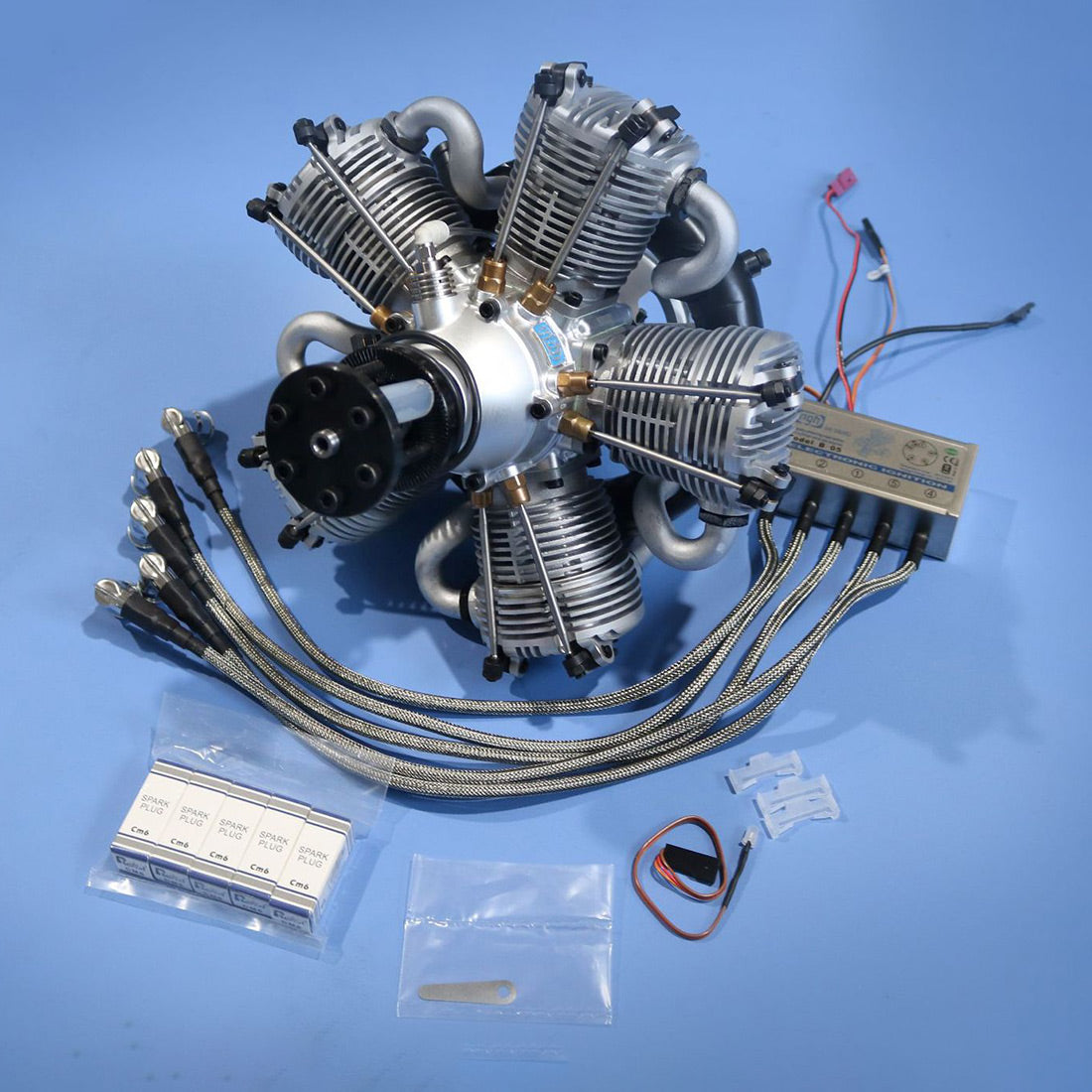 150cc NGH GF150R5 Five-Cylinder Four-Stroke Radial Engine for RC Fixed-Wing Airplanes Engine Models Diyengmod