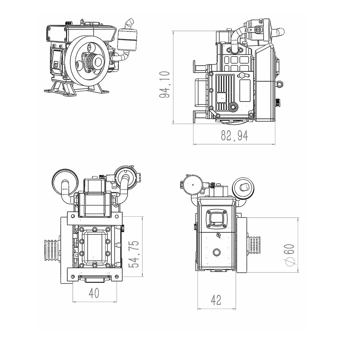 CISON L100 Miniature 3.5cc 4-Stroke Gasoline Engine - High-Speed Internal Combustion Model Up to 8000rpm Engine Models Diyengmod