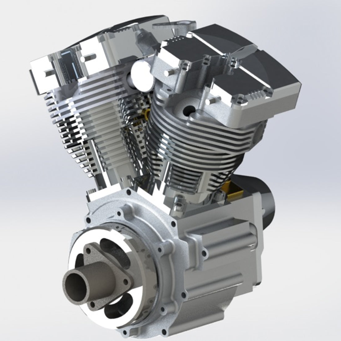 CISON FG-VT157 15.7cc Mini V-Twin Shovelhead Engine - 4-Stroke Air-Cooled Gasoline RC Motorcycle Engine Model RC Engine Diyengmod