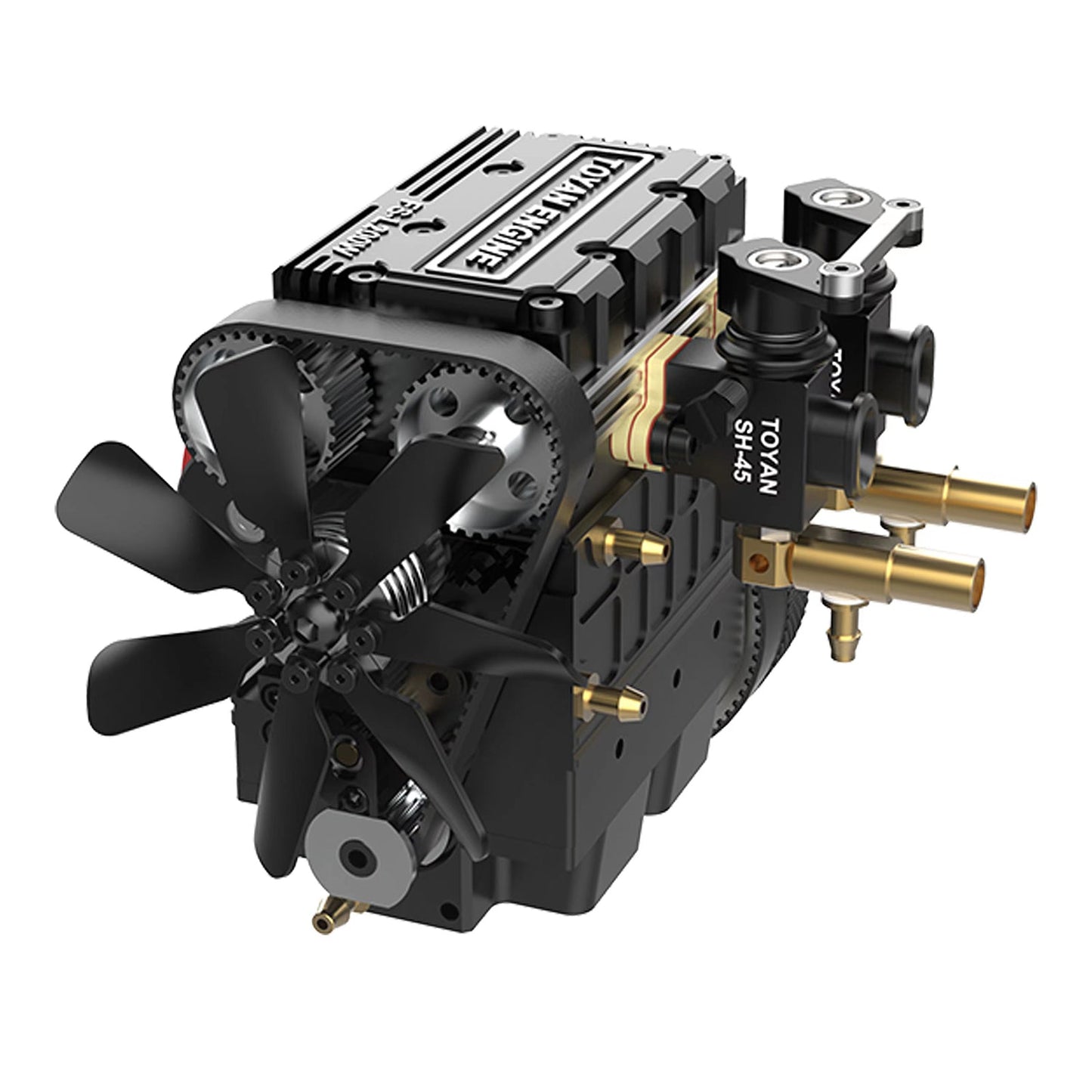 TOYAN FS-L200AC 7cc Inline Dual-Cylinder 4-Stroke Nitro Engine Assembly Kit - Create Your Own Functional Engine Toyan Engine Diyengmod