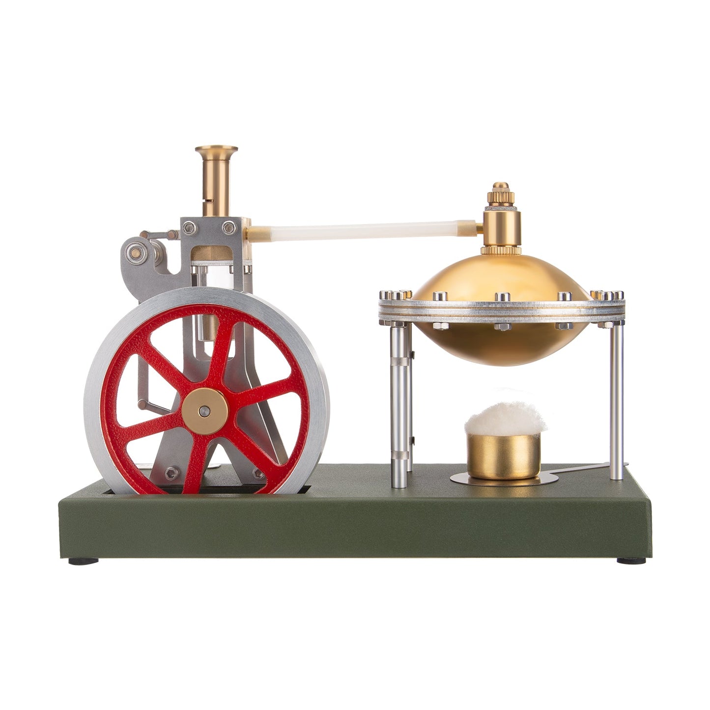 Retro Vertical Steam Engine DIY Assembly Kit with Spherical Boiler - ENJOMOR Steam Engine Diyengmod