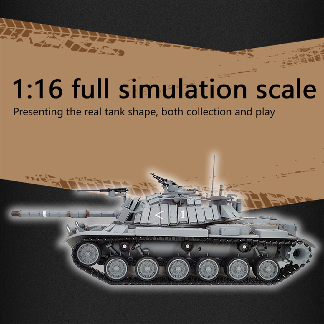 1/16 Scale Remote Control Israeli M60W Magach 3 Military Tank with Infrared Control and Simulation Features RC Car Diyengmod