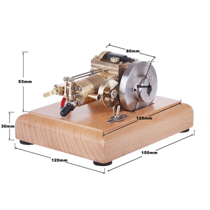 Mini 1.6cc Horizontal Air-Cooled 4-Stroke Gasoline Engine Model with Wooden Base Engine Models Diyengmod