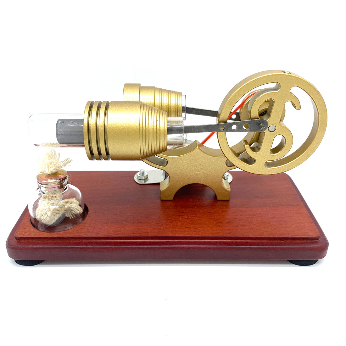 Retro Y-Shape Stirling Engine Generator with LED Lights - Educational Science Model Toy Stirling Engine Diyengmod