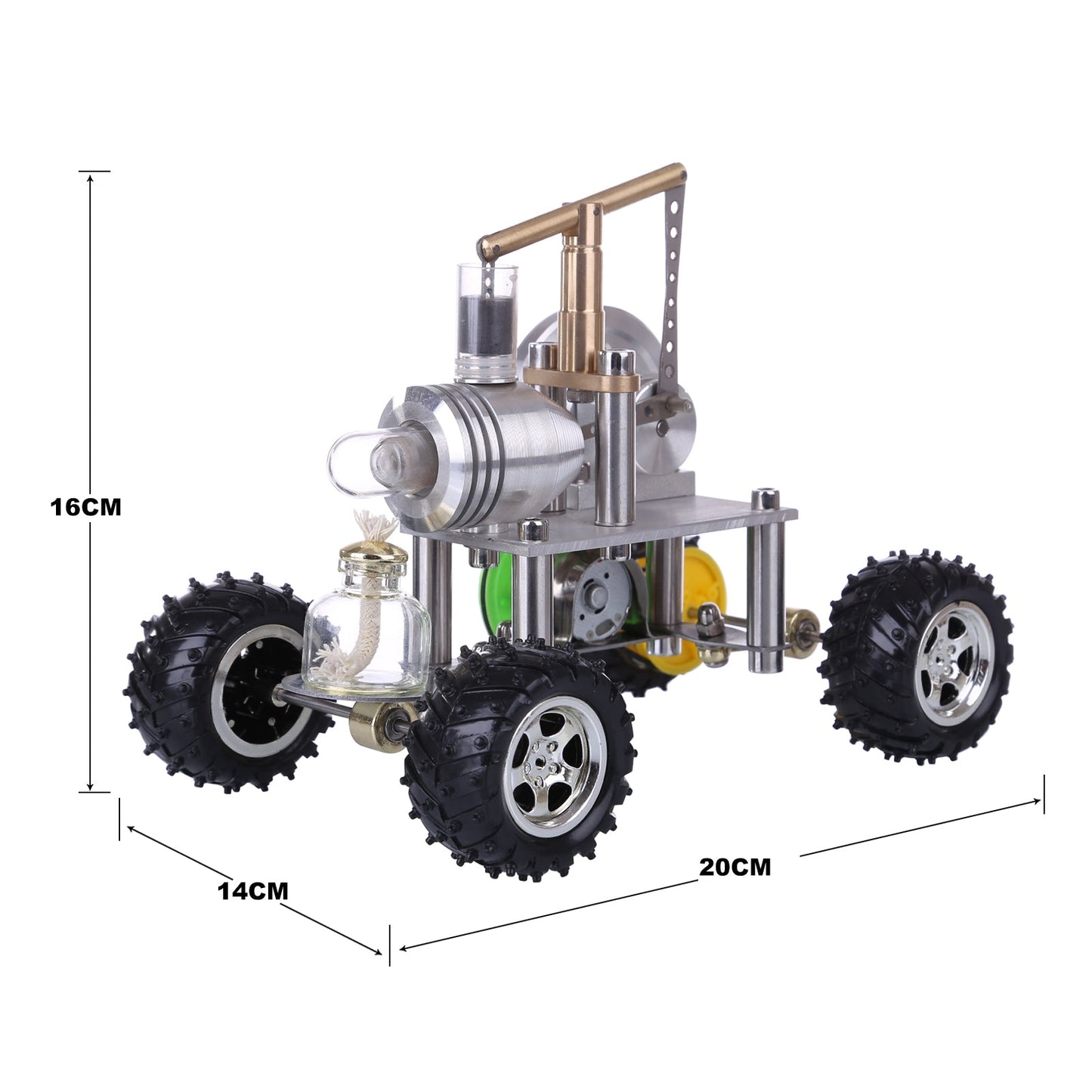 Stirling Engine Powered Educational Toy Car Model - Science Experiment Kit for Kids Stirling Engine Vehicle Diyengmod