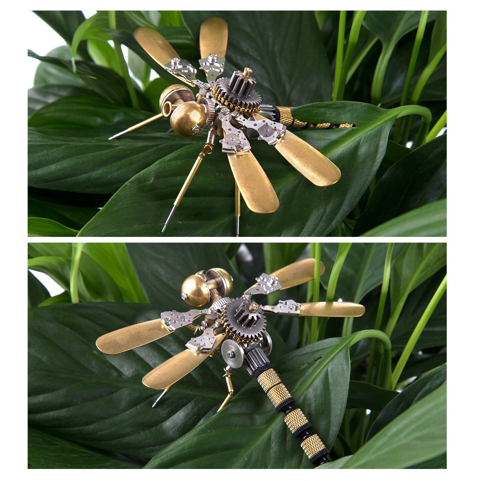 Steampunk Dragonfly 3D Metal Puzzle Kit - 80 Piece Mechanical Craft for Home Decoration 3D Puzzle Model Kit Diyengmod