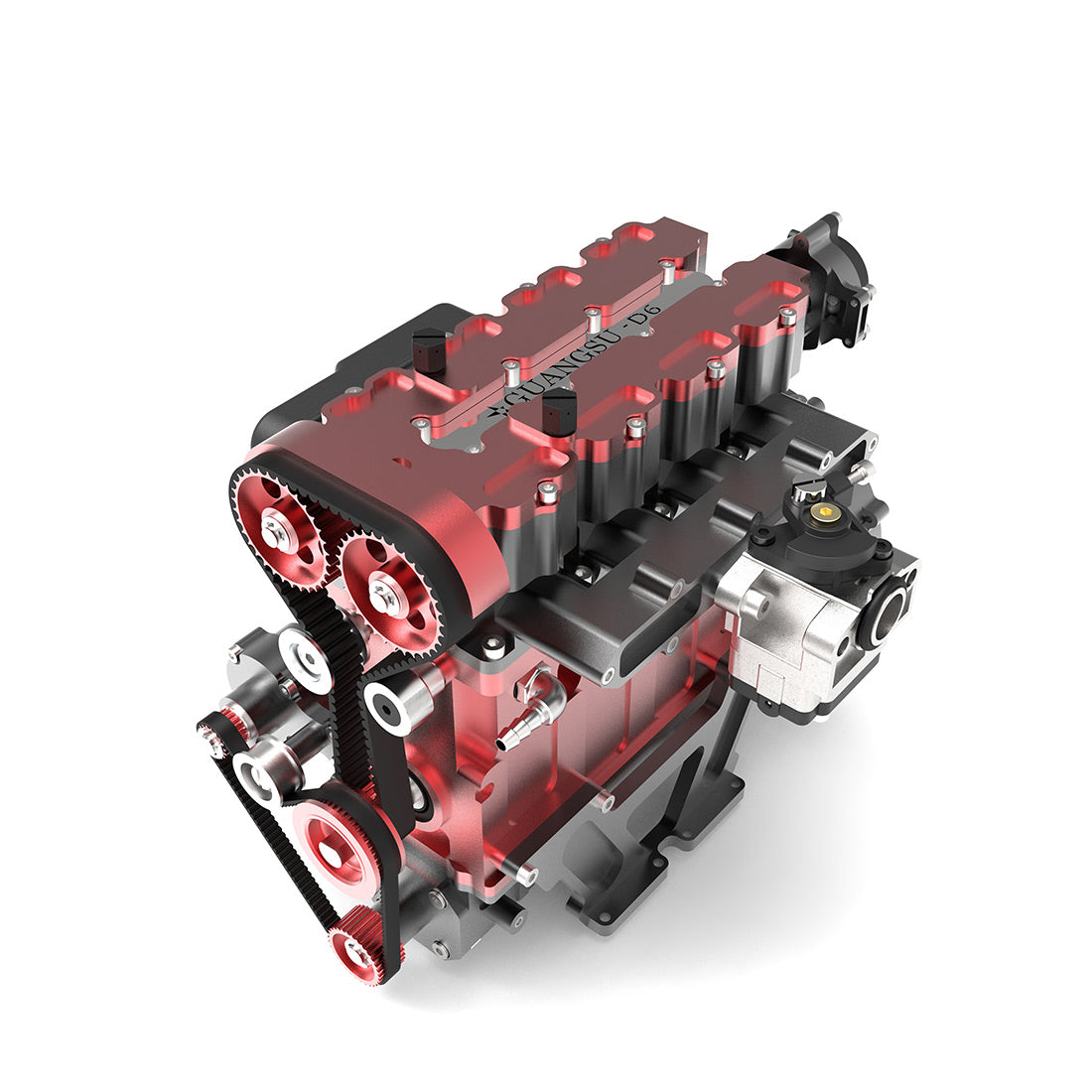 ENJOMOR GS-L4 36cc DOHC Inline 4 Cylinder Gasoline Engine Model - High-Speed Water-Cooled RC Engine Up to 12,000 RPM Engine Models Diyengmod