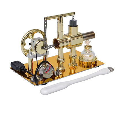 ENJOMOR Hot Air Stirling Engine Model with USB Light - Educational Science Kit & Gift Collection Stirling Engine Diyengmod