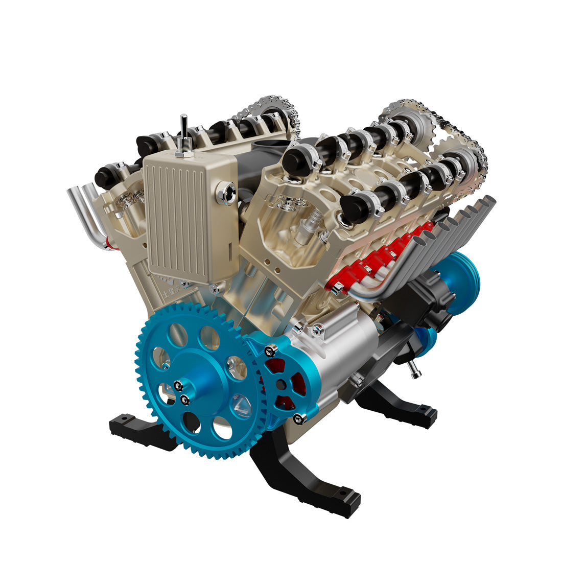 Build Your Own Working V8 Engine Model Kit - TECHING 1:3 Scale Metal V8 Engine Assembly with 500+ Parts DIY Engine Diyengmod