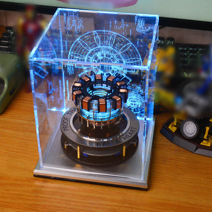 Magnetic Levitation MK1 Arc Reactor LED Desk Ornament - Floating & Rotating Tech Display Experiment Model Diyengmod