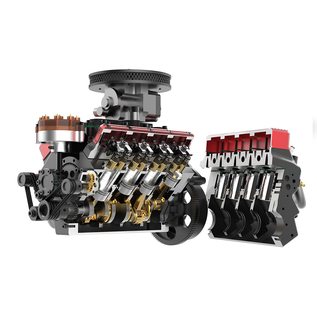 TOYAN FS-V800WGPC 28cc V8 Engine Model Kit - Build Your Own Functional Gasoline Engine DIY Engine Diyengmod