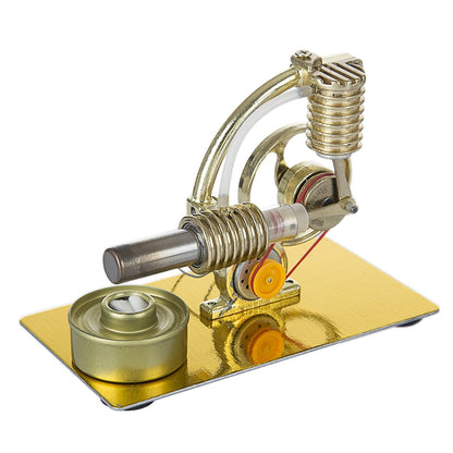 L-Shape Single Cylinder Stirling Engine Generator Model with Large Bulb and Exquisite Design Stirling Engine with LED Diyengmod