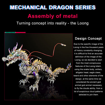 Cyberpunk 3D Metal Dragon Model Kit - DIY Assembly Art Craft for All Ages (2030+ PCS) 3D Puzzle Model Kit Diyengmod