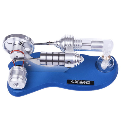 Educational Hot Air Stirling Engine Generator Model with Colorful LED and Alcohol Burner Stirling Engine with LED Diyengmod