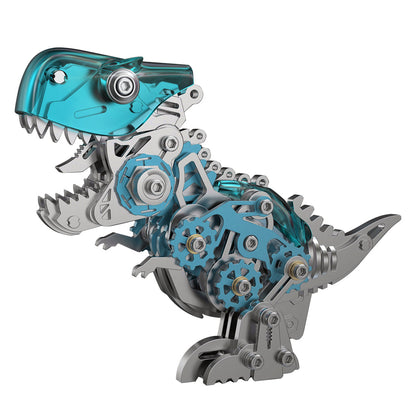 DIY 3D Metal Tyrannosaurus Rex Model Kit - 160 Piece Mechanical Dinosaur Assembly 3D Puzzle Model Kit Diyengmod Blue