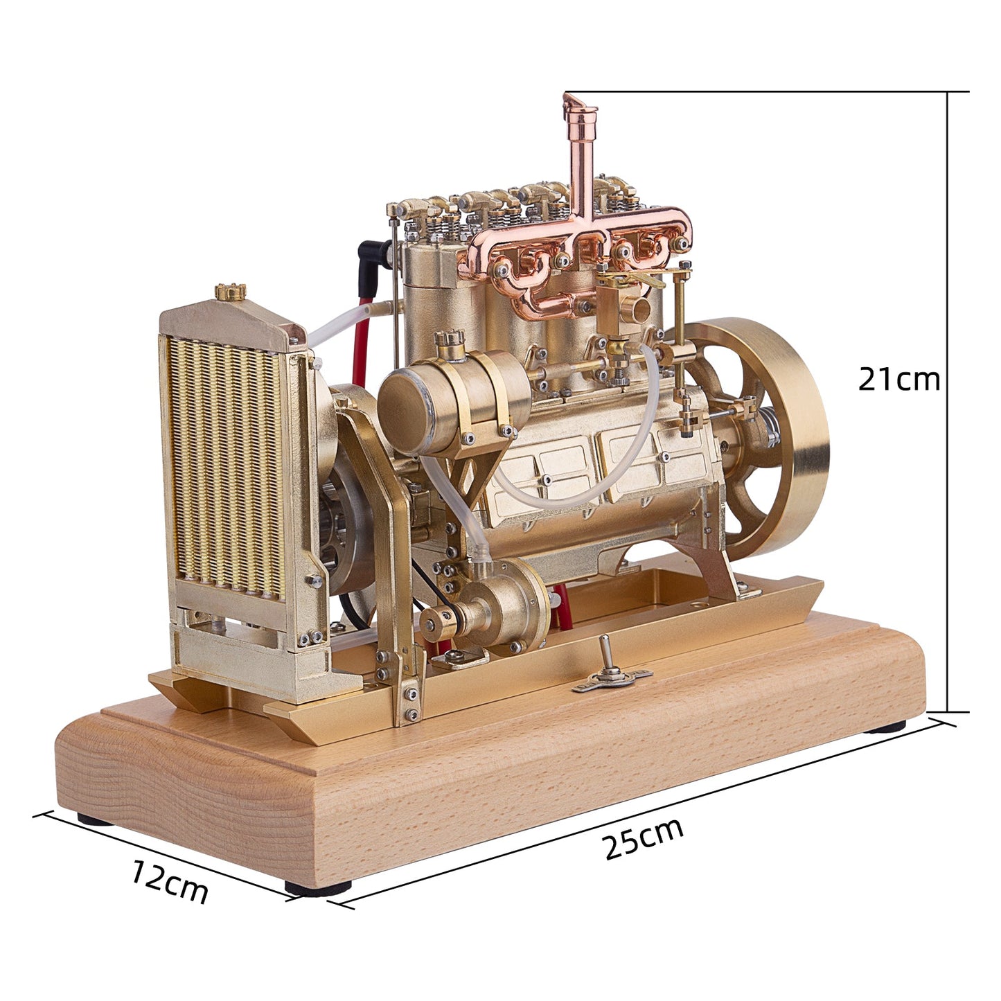 Holt H75 Vintage 12cc 4-Cylinder OHV Gas Tractor Engine with Water Cooling System and Mechanical Speed Limiter Engine Models Diyengmod