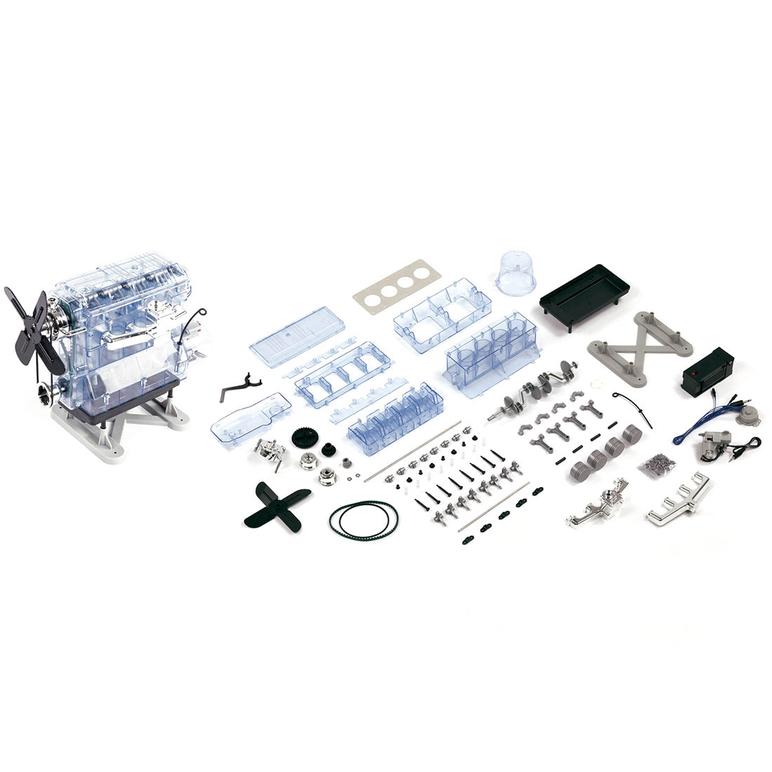 DIY L4 Engine Model Kit - Create a Functional Inline Four-Cylinder Engine with Sound Effects - Educational Build-It-Yourself Set Engine Models Diyengmod